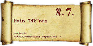Main Tünde névjegykártya